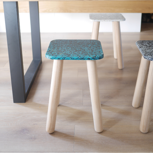 Tabouret carré Turquoise
